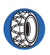 German road sign with a blue circle and white tyre inside it. 